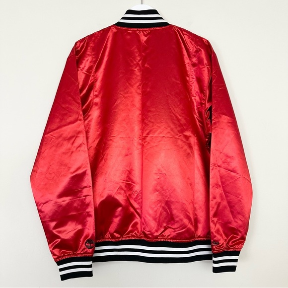 Timberland x Mitchell & Ness Satin Red Track Jacket - Picture 9 of 12